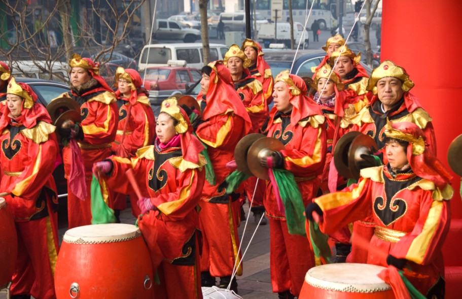 鑼鼓隊為大會助威